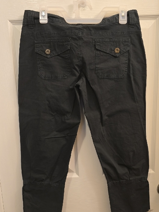 Guess Jeans Black Denim Cargo Capri Pants with Button Accent - Picture 6 of 6